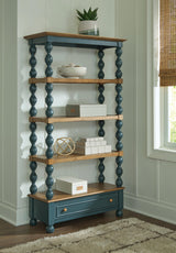 Finnworth Blue/Brown 70" Bookcase