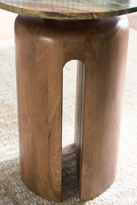 Caplow Brown/Green Accent Table from Ashley - Luna Furniture