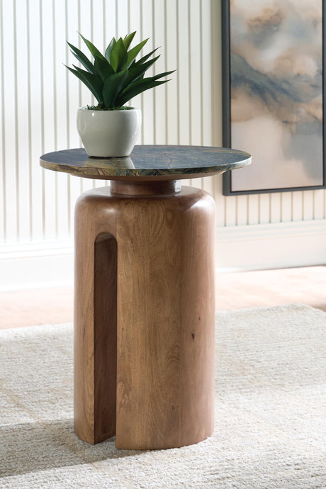 Caplow Brown/Green Accent Table from Ashley - Luna Furniture