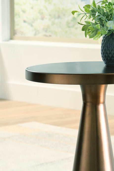 Budington Light Bronze Finish Accent Table from Ashley - Luna Furniture
