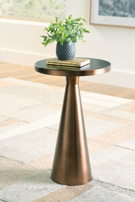 Budington Light Bronze Finish Accent Table from Ashley - Luna Furniture