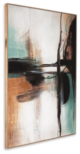 Brunonia Teal/Orange/Black Wall Art from Ashley Furniture - Luna Furniture