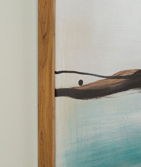 Brunonia Teal/Orange/Black Wall Art from Ashley - Luna Furniture