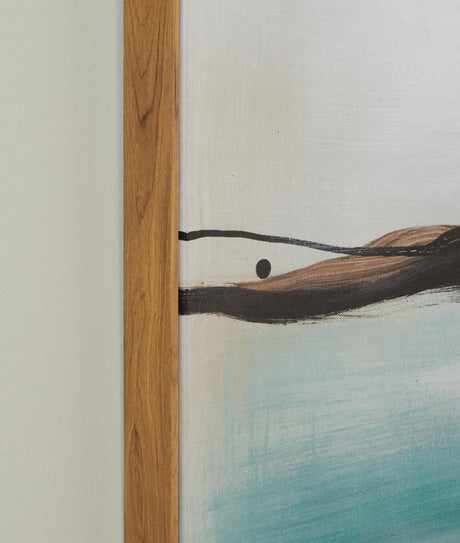 Brunonia Teal/Orange/Black Wall Art from Ashley - Luna Furniture
