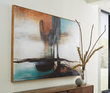 Brunonia Teal/Orange/Black Wall Art from Ashley - Luna Furniture