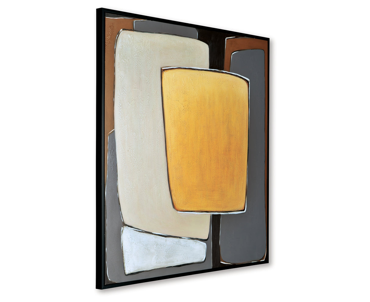 Actman Cream/Brown/Gray Wall Art from Ashley Furniture - Luna Furniture