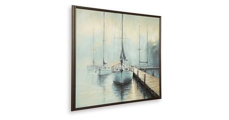 Worthney Blue/White/Brown Wall Art from Ashley - Luna Furniture