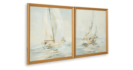 Winbrook Gray/Tan/Gold Finish Wall Art Set (Set of 2) from Ashley - Luna Furniture