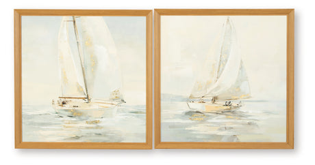 Winbrook Gray/Tan/Gold Finish Wall Art Set (Set of 2) from Ashley - Luna Furniture