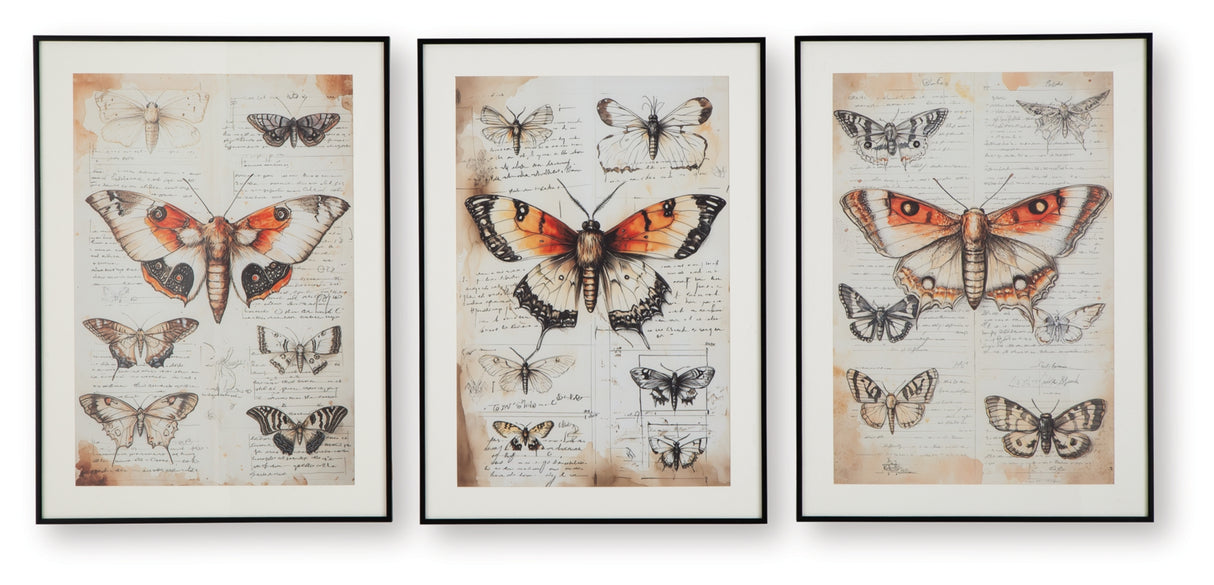 Jossletts Orange/Black/Ivory Wall Art (Set of 3) from Ashley - Luna Furniture