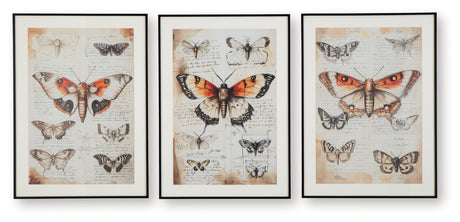 Jossletts Orange/Black/Ivory Wall Art (Set of 3) from Ashley - Luna Furniture