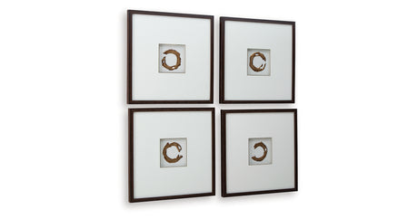 Dallbourne White/Gold Finish Wall Art (Set of 4) from Ashley - Luna Furniture