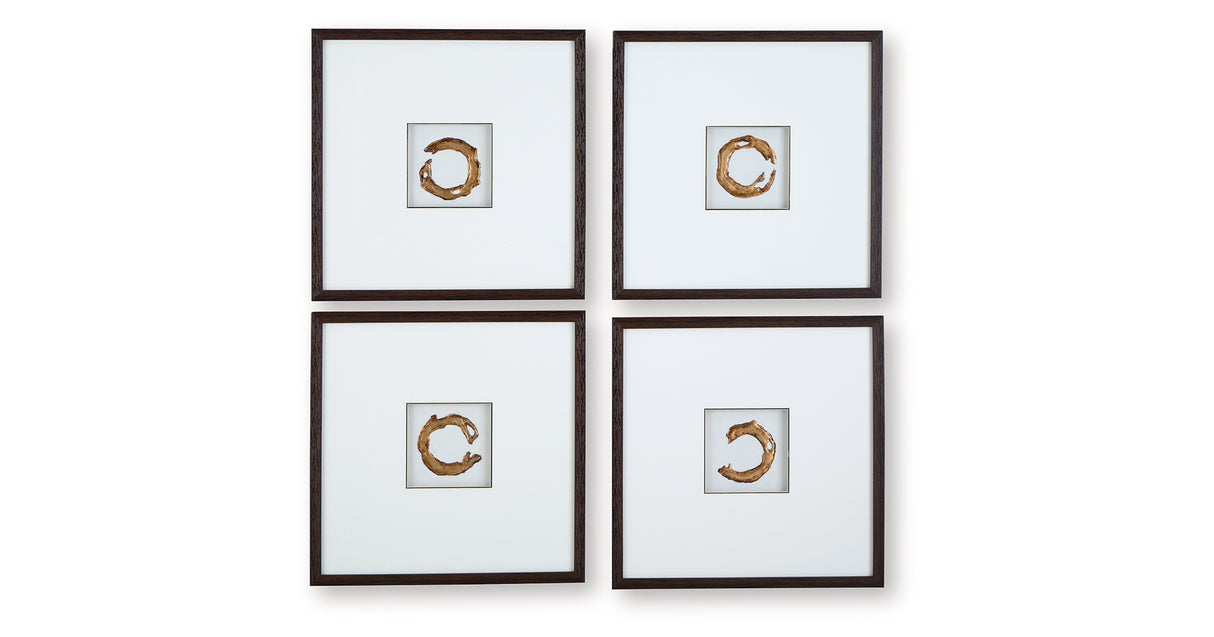 Dallbourne White/Gold Finish Wall Art (Set of 4) from Ashley - Luna Furniture