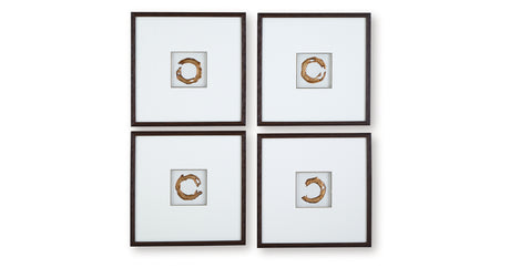 Dallbourne White/Gold Finish Wall Art (Set of 4) from Ashley - Luna Furniture