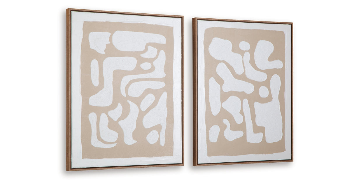 Waldett Beige/White Wall Art (Set of 2) from Ashley Furniture - Luna Furniture