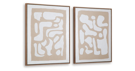 Waldett Beige/White Wall Art (Set of 2) from Ashley - Luna Furniture