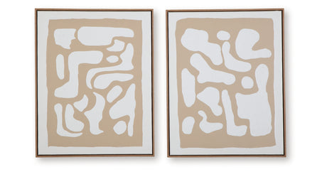 Waldett Beige/White Wall Art (Set of 2) from Ashley - Luna Furniture