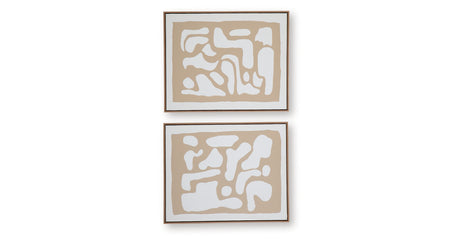 Waldett Beige/White Wall Art (Set of 2) from Ashley - Luna Furniture