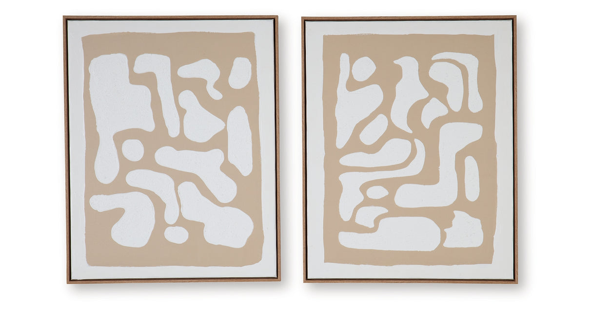 Waldett Beige/White Wall Art (Set of 2) from Ashley Furniture - Luna Furniture