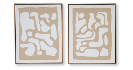 Waldett Beige/White Wall Art (Set of 2) from Ashley - Luna Furniture