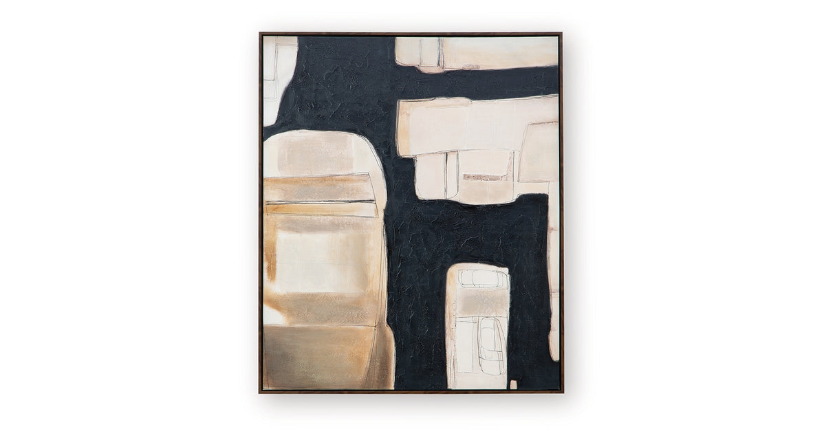 Feyville Black/Brown/Cream Wall Art from Ashley Furniture - Luna Furniture