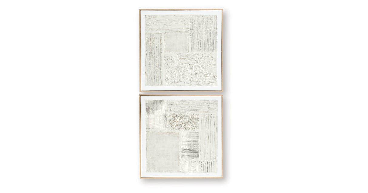 Andorfield Beige/Black/White Wall Art (Set of 2) from Ashley - Luna Furniture