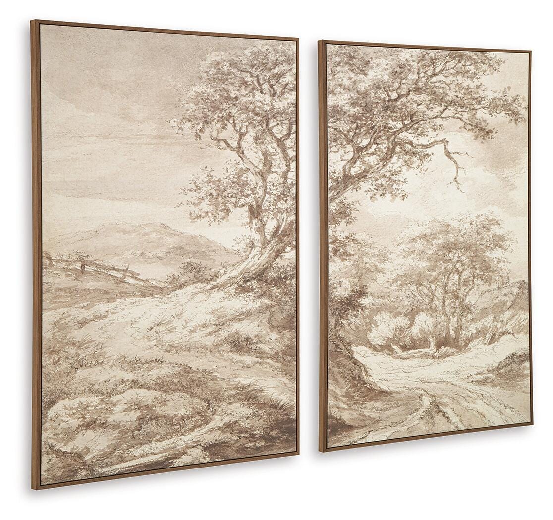 Stormish Beige/Brown Wall Art, Set of 2 from Ashley - Luna Furniture