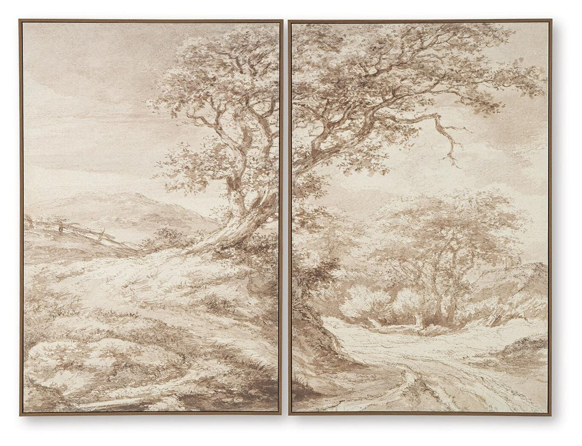 Stormish Beige/Brown Wall Art, Set of 2 from Ashley - Luna Furniture