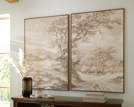 Stormish Beige/Brown Wall Art, Set of 2 from Ashley - Luna Furniture