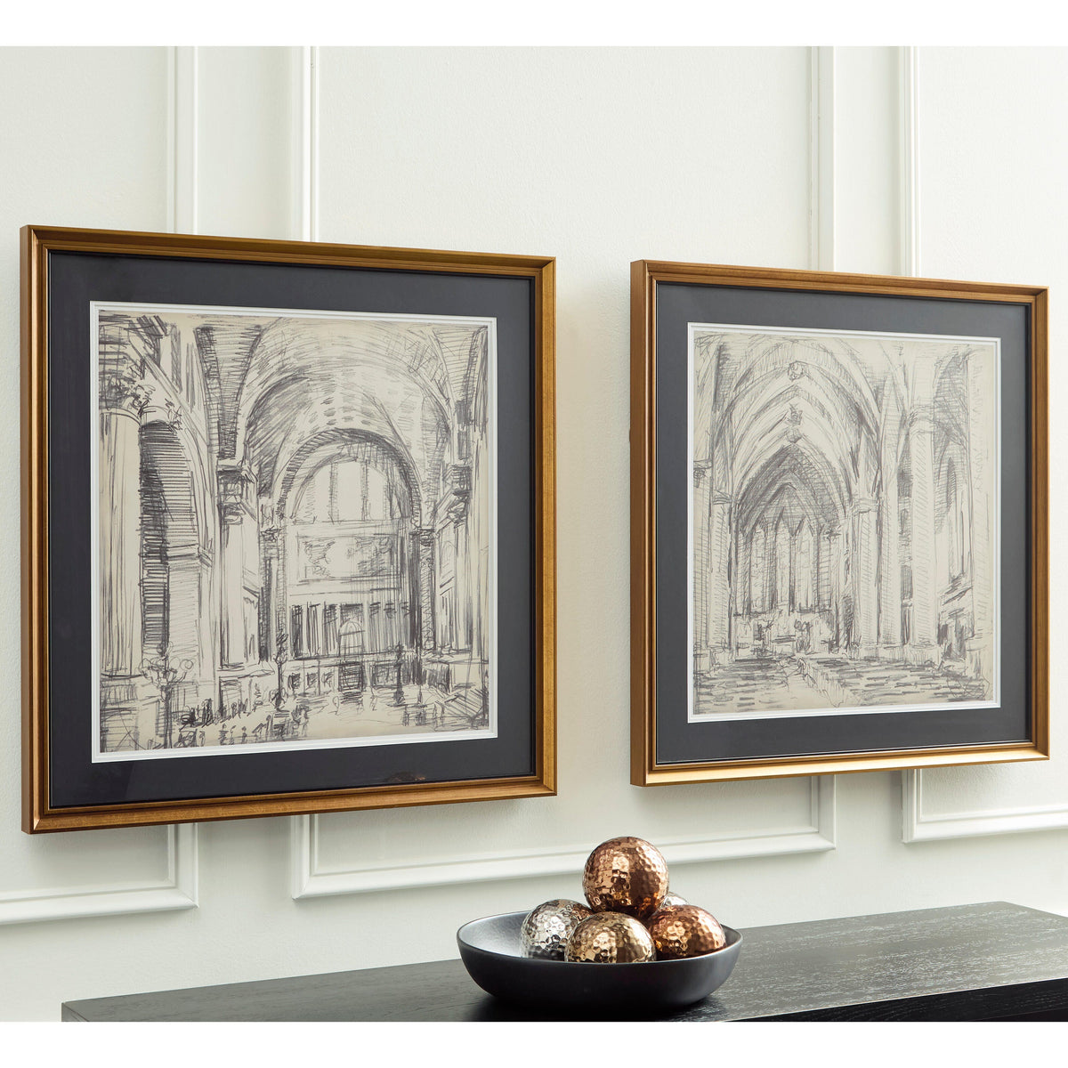 Downyard Black/Beige Wall Art (Set of 2) from Ashley - Luna Furniture