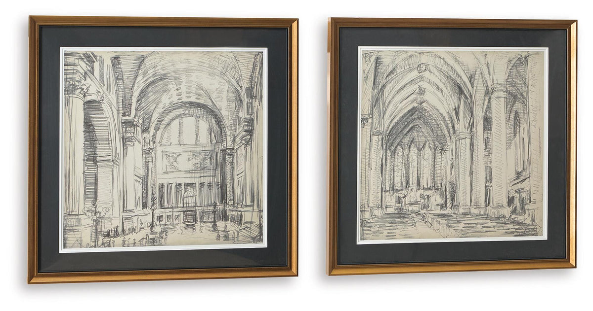 Downyard Black/Beige Wall Art (Set of 2) from Ashley - Luna Furniture