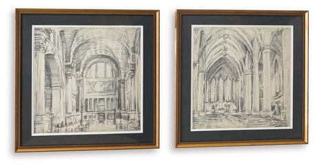 Downyard Black/Beige Wall Art, Set of 2 from Ashley - Luna Furniture