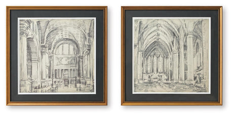 Downyard Black/Beige Wall Art, Set of 2 from Ashley - Luna Furniture