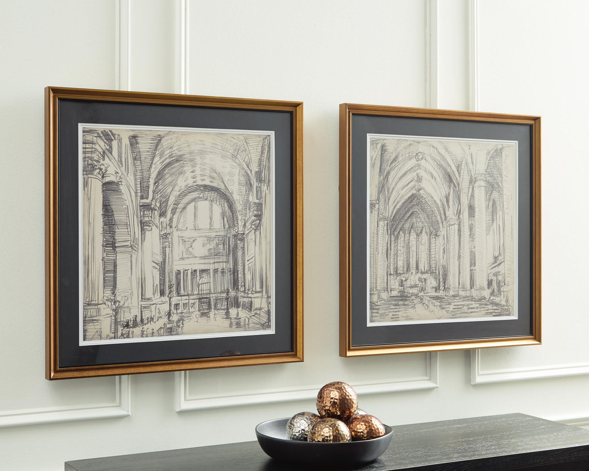 Downyard Black/Beige Wall Art (Set of 2) from Ashley - Luna Furniture