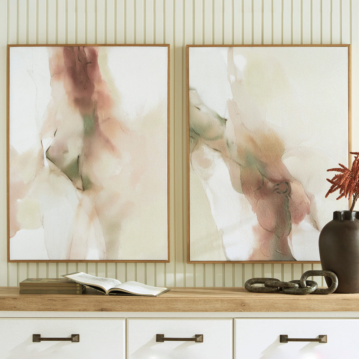 Brettwarth Green/Blue/Yellow Wall Art, Set of 2 from Ashley - Luna Furniture