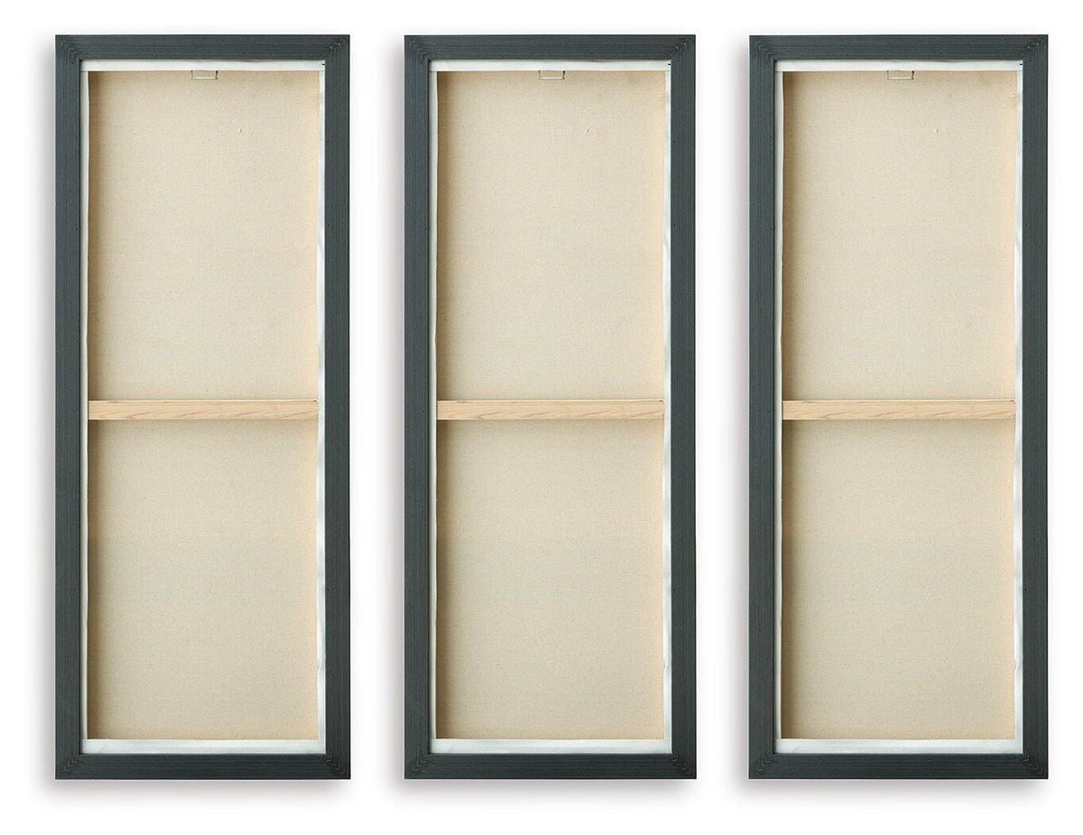 Larrondale Black/Gray/Brown Wall Art, Set of 3 from Ashley - Luna Furniture