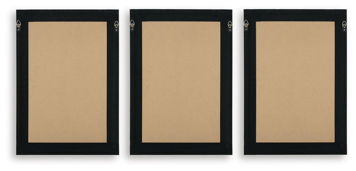 Huddwick Linen/Black Wall Art, Set of 3 from Ashley - Luna Furniture