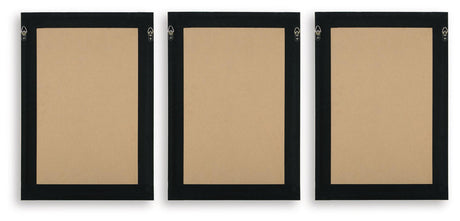 Huddwick Linen/Black Wall Art, Set of 3 from Ashley - Luna Furniture