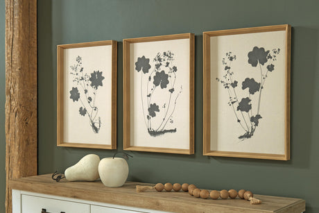 Huddwick Linen/Black Wall Art (Set of 3) from Ashley - Luna Furniture