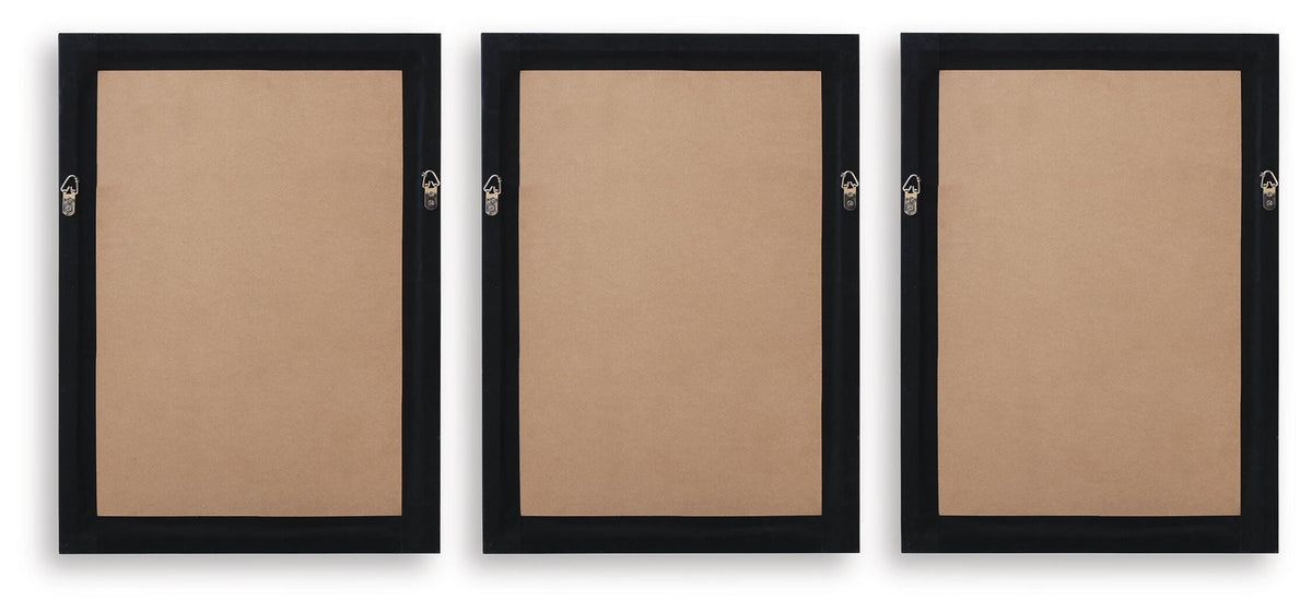 Janisburg Black/White/Brown Wall Art, Set of 3 from Ashley - Luna Furniture