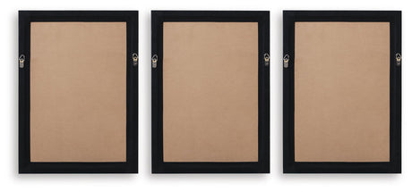 Janisburg Black/White/Brown Wall Art, Set of 3 from Ashley - Luna Furniture
