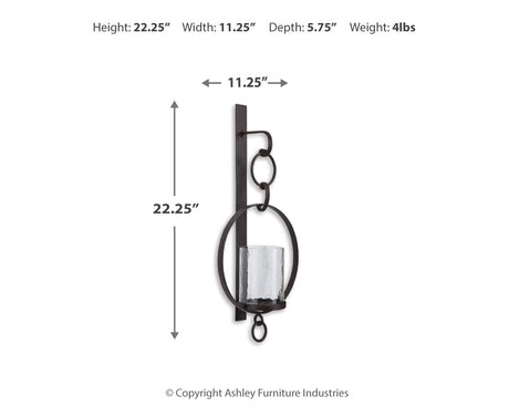 Ogaleesha Brown Wall Sconce from Ashley - Luna Furniture