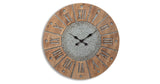 Payson Antique Gray/Natural Wall Clock from Ashley Furniture - Luna Furniture