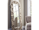 Lucia Antique Silver Finish Floor Mirror from Ashley - Luna Furniture