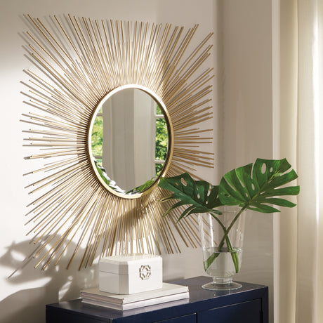 Elspeth Gold Finish Accent Mirror from Ashley - Luna Furniture