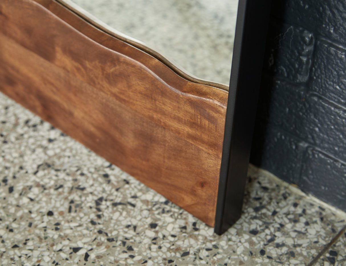 Panchali Brown/Black Floor Mirror from Ashley Furniture - Luna Furniture