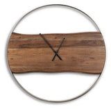 Panchali Brown/Silver Finish Wall Clock from Ashley Furniture - Luna Furniture