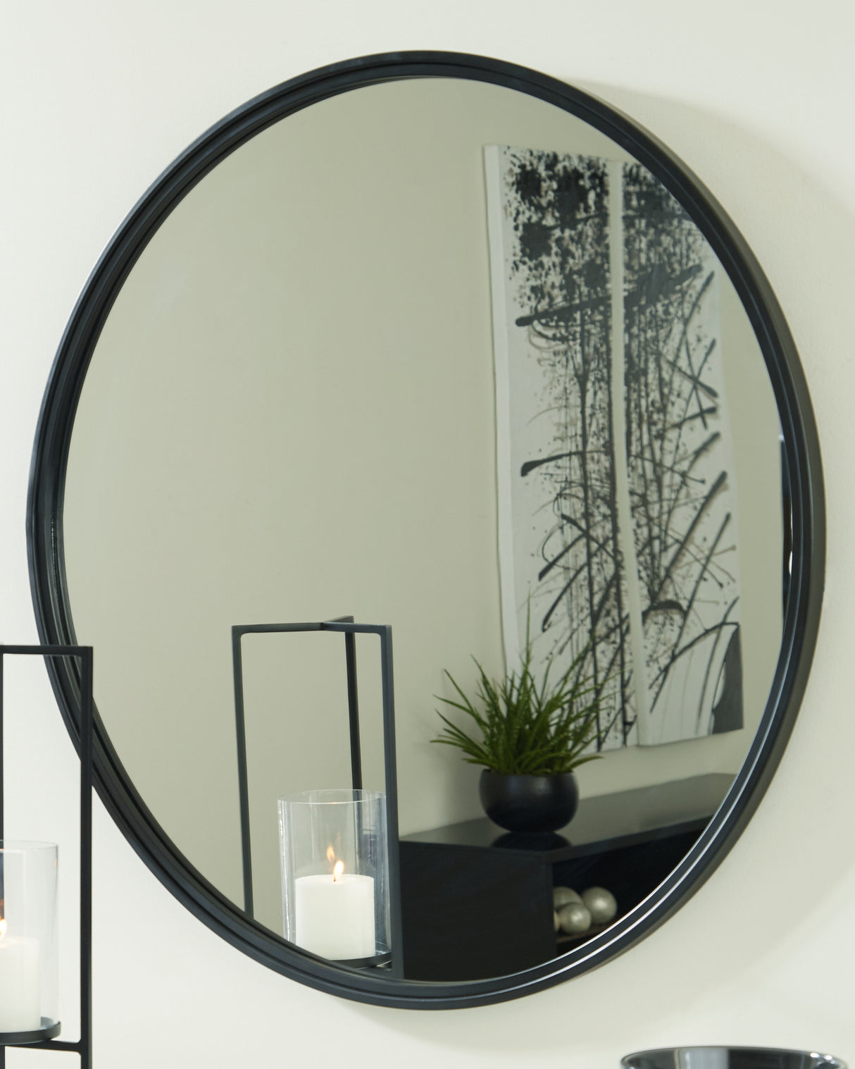Brocky Black Accent Mirror from Ashley - Luna Furniture