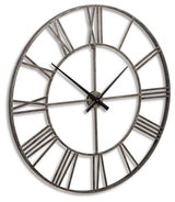 Paquita Antique Silver Wall Clock from Ashley Furniture - Luna Furniture