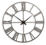 Paquita Antique Silver Wall Clock from Ashley Furniture - Luna Furniture